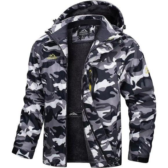 Men's Winter Coats Water Resistant Snow Ski Jacket Fleece Lined Parka 4 Pockets